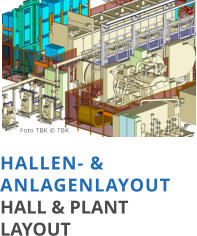 HALLEN- & ANLAGENLAYOUT HALL & PLANT LAYOUT  Photo by Magix © by Pixabay Foto TBK © TBK